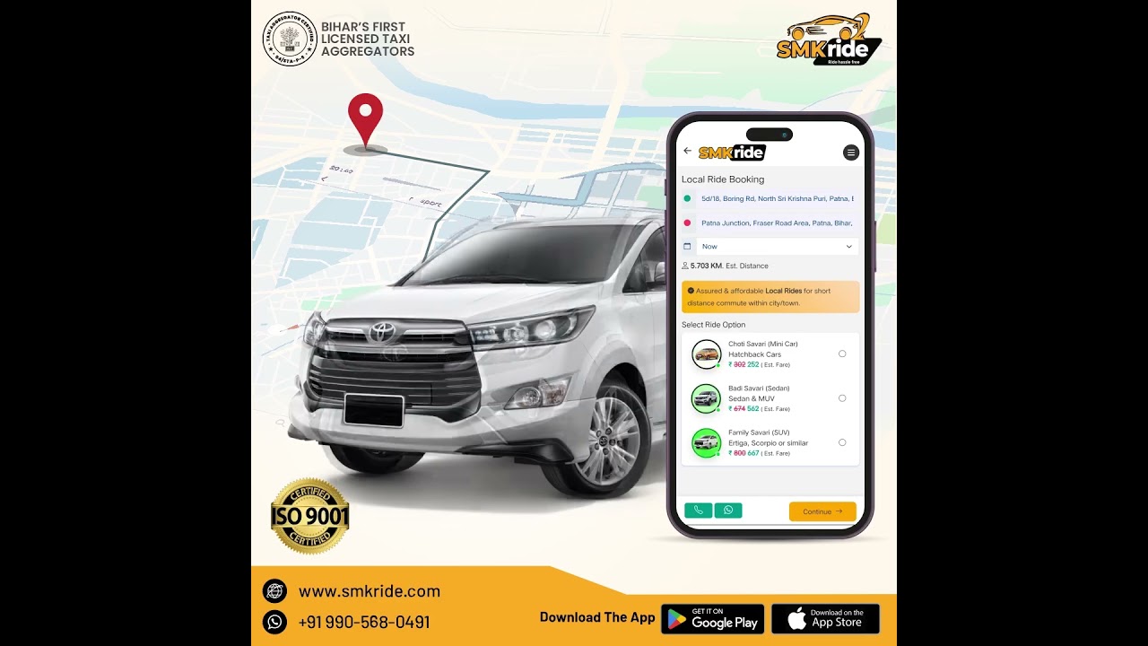 Cab options on best cab booking app in Bihar 