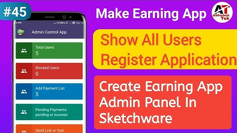 #45 How to make earning app admin Panel in Sketchware | earning app admin Panel Sketchware