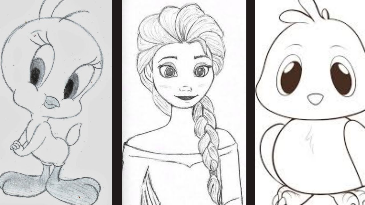 Easy Pencil Drawings For Kids/ Cartoon Drawing Step by