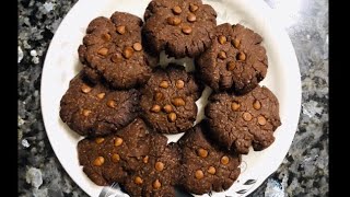 Wheat chocolate cookies | with and without oven | without baking powder | homemade wheat cookies