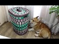 Бельевая корзина из остатков газетных трубочек/Laundry basket