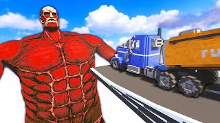 Crashing Cars Into the COLOSSAL Titan  Teardown Mods Gameplay