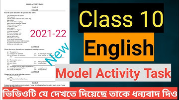 Class 10 | Model Activity Task | Model Activity Task 2021 | Model Activity Task English Class X |New