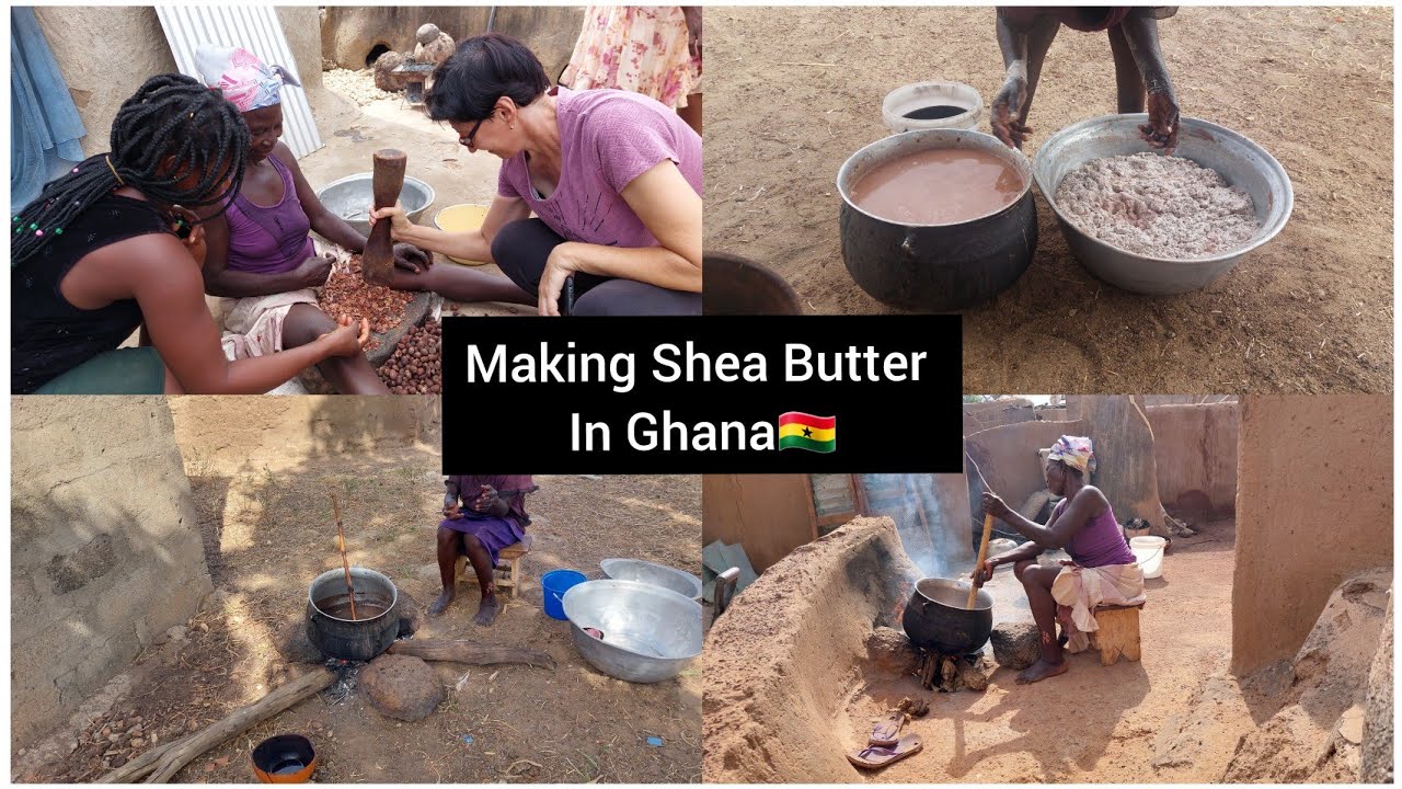 How SHEA BUTTER is made by hand in Ghana - YouTube