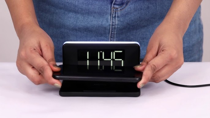 Wireless Charger with Digital Alarm Clock and USB Charging (iW18W)