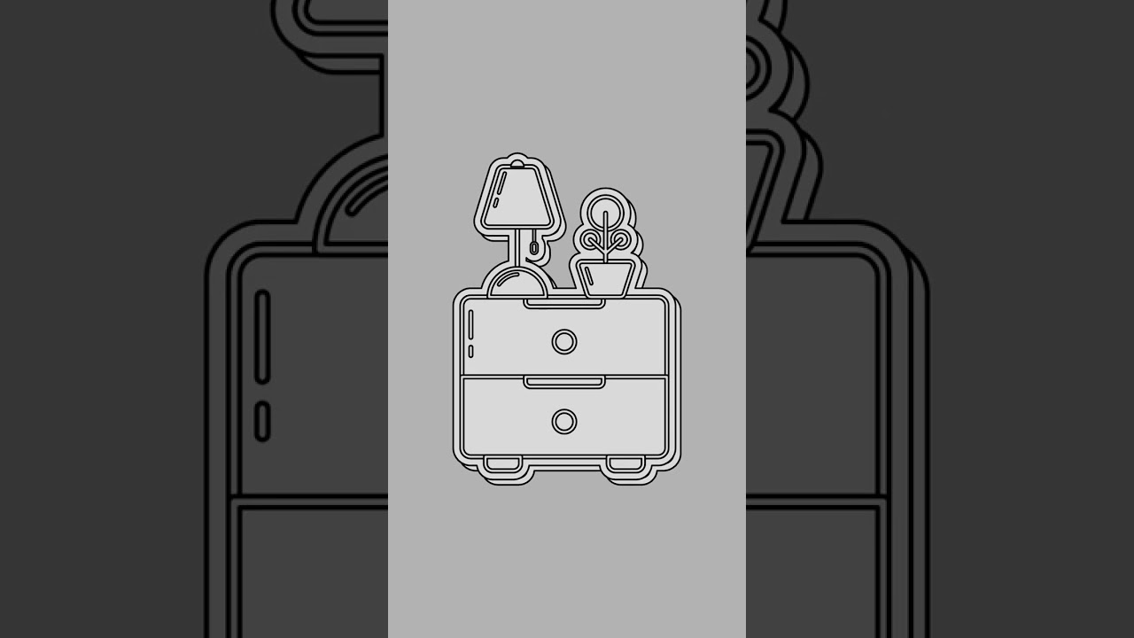 Small shelf with lamp and flower pot vector illustration