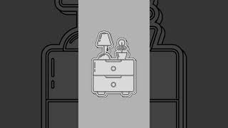 Small shelf with lamp and flower pot vector illustration