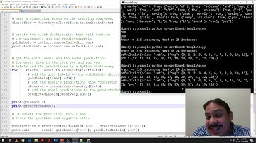 Naïve Bayes Code Example (Accelerated Computational Linguistics 2020.W05.06)