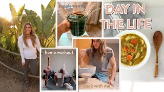 WHAT I EAT IN A DAY | HEALTHY Hormone Tips +  grocery shop with me + home workouts!
