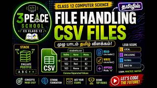 Class 12 Computer Science | CSV File Handling in Python 🔥 | Complete Tamil Explanation | CBSE