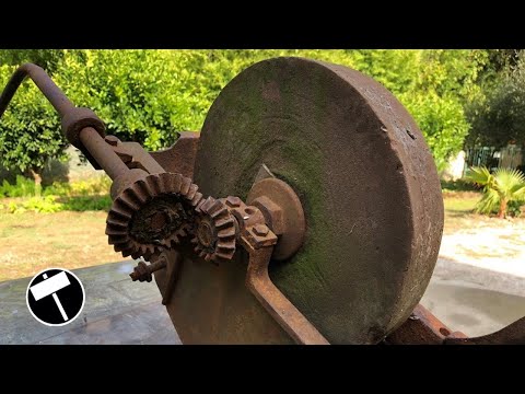 Thumbnail for Antique and Rusty Grindstone Restoration