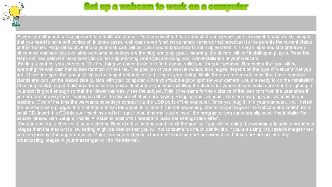 How To Set Up A Webcam To Work On A Computer YouTube how-to-set-up-a-webcam-to-work-on-a-computer-youtube
