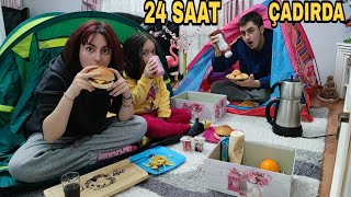 ZEYNEP HİRANUR ENES ÇADIRDA 24 SAAT/CADI TEYZE/بابا جاب لي بالون - جنى مقداد | طيور بيبي