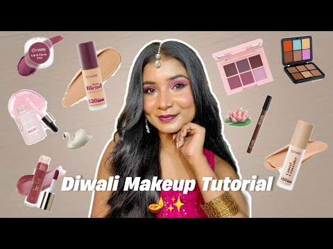 *Glowy* Pink Soft Glam Makeup Tutorial for Diwali 🪔|Brown Skin Friendly (under ₹300)