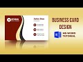 How to make Visiting Card in MS Word | Business Card Design Tutorial