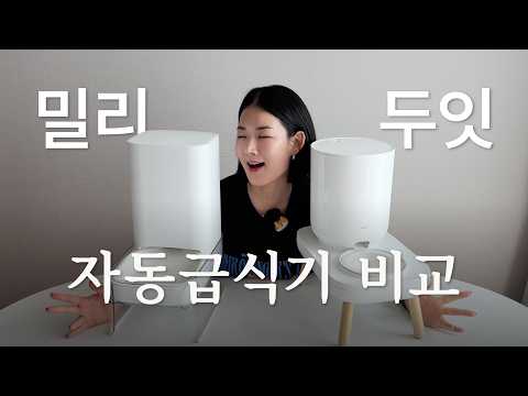 밀리 vs 두잇 자동급식기 비교 1편 | 외관·일상 | 그릇·디자인·청소 [우리뭐사냥 #1]