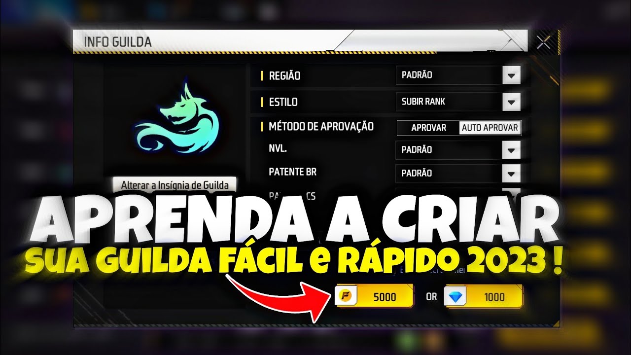 COMO CRIAR UMA GUILDA NO FREE FIRE ! NA NOVA ATUALIZAÇÃO 2023