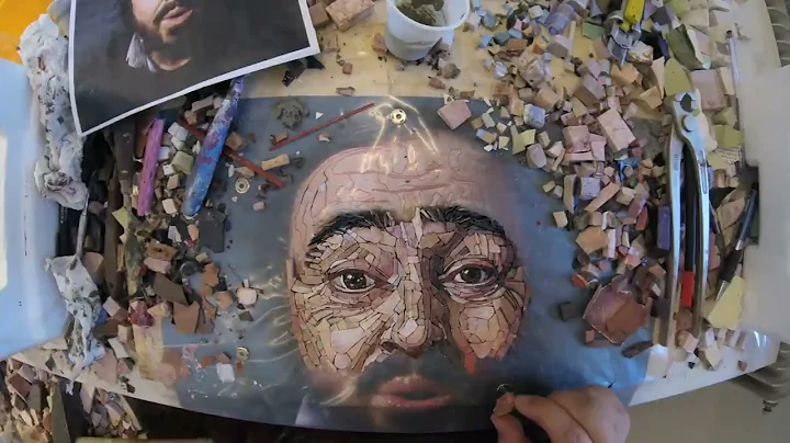 Mosaic portrait of Pavarotti by Debora Franco from...