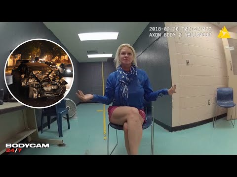 Drunk Ex Cop Crashes Into Pole, Fights Arrest Like a Wild Karen!
