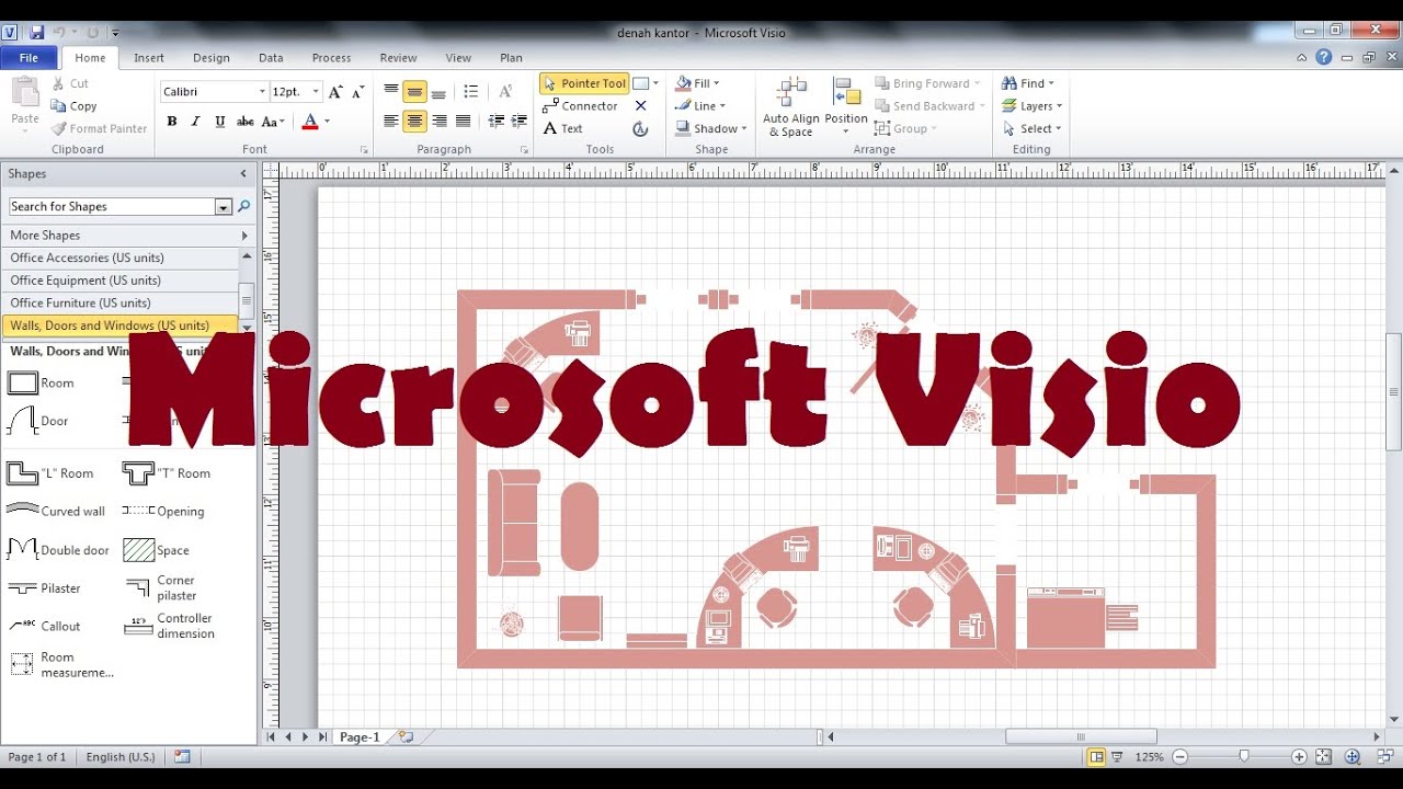 Tutorial Pembuatan Denah Menggunakan Aplikasi Microsoft Visio YouTube