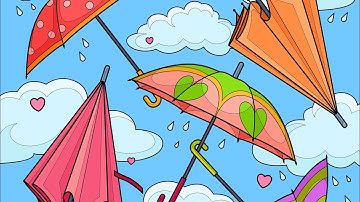 Colorful Umbrellas Pattern #heycolor #paintbynumbers #colorwithme #coloring #relaxing #rain #spring
