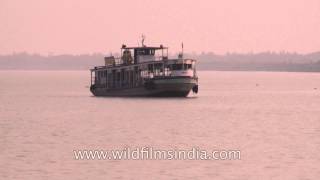 Passenger vessel sailing at Sagar Island