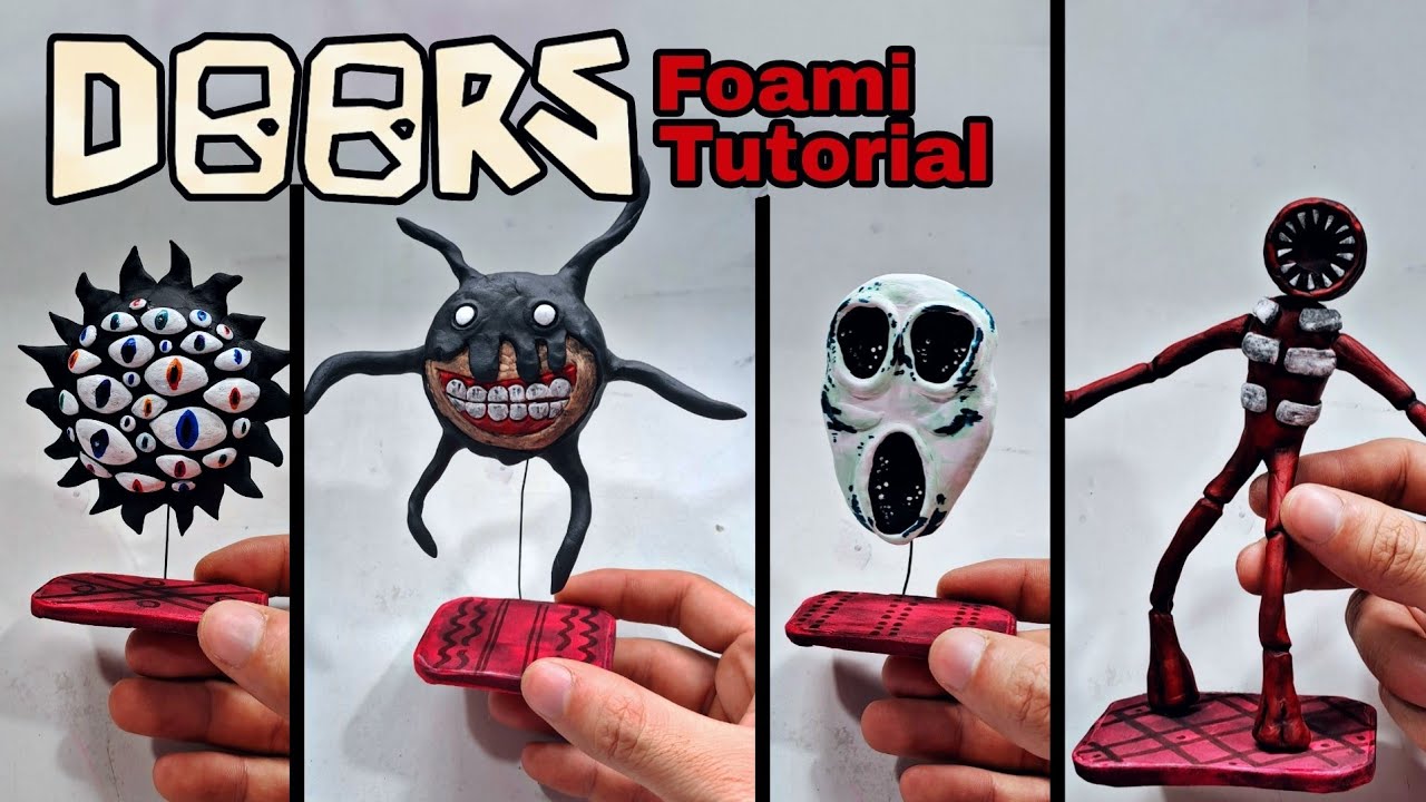 Haciendo a DOORS Roblox Tutorial Eyes, Ambush, Screech, Figure Plastilina,  Foami Moldeable