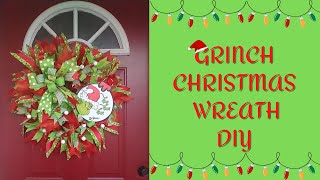 CHRISTMAS GRINCH WREATH DIY | USING THE RUFFEL METHOD