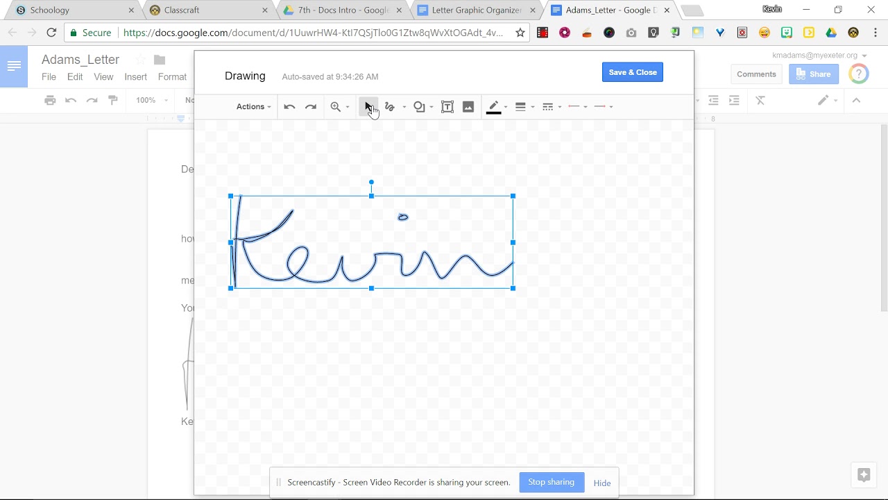 Google Docs - Your signature