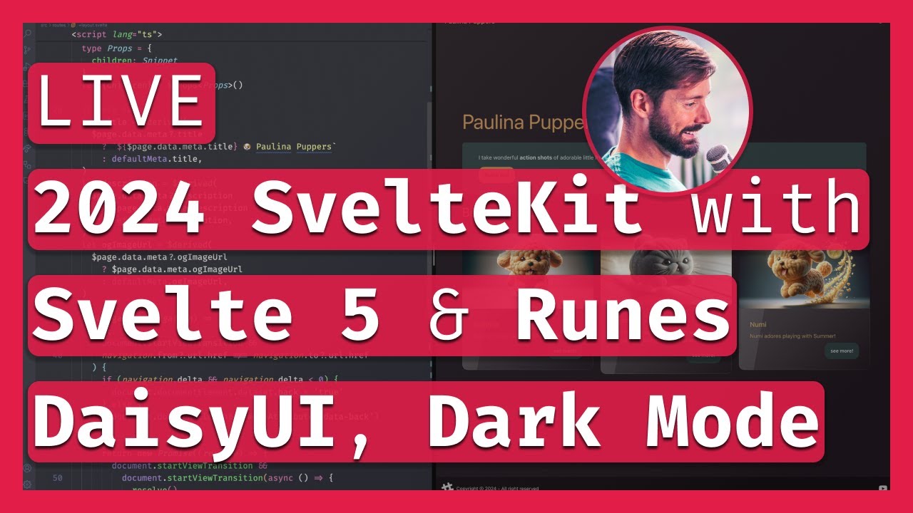 Brand new Fullstack App with Svelte 5! Runes, DaisyUI, Dark Mode & e2e! ️ LIVE Coding & Chill 🔴
