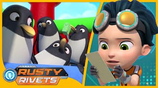 Rusty’s Penguin Problem 🐧  + More Rusty Rivets Cartoons for Kids