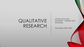 Introduction to Qualitative Research Part 2 Designs and Sampling