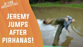 Jeremy Jumps Into Piranha Infested Waters | River Monsters #Shorts