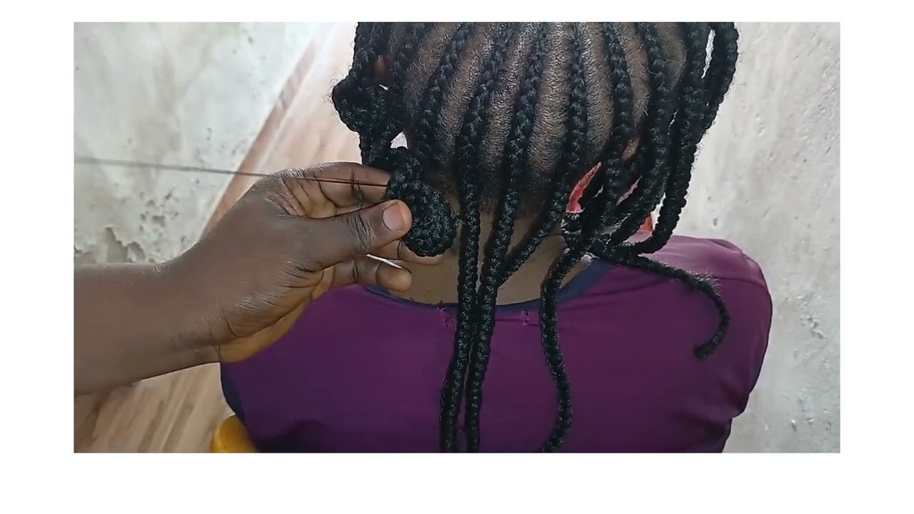 Koroba braids tutorial | neat koroba braids with Brazilian wool | Nigeria protective hairstyle 