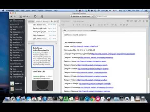 AppleScript Automate update RSS from web to Evernote