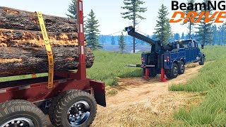 Logging Semi Truck Got Lost And Stuck On A Off-road Trail Heavy Wrecker Recovery Tow Truck RP #11