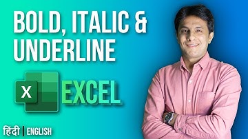 3.1 Bold Italic and Underline | Excel tutorial for Beginner 2022 | Hindi - English by Pavan Lalwani