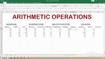 Applications of Arithmetic Operations in Microsoft Excel