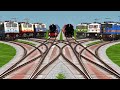 8 Trains Vs Railways 📶 Crossing For Railroad Tracks || Indian railways station || train simulator