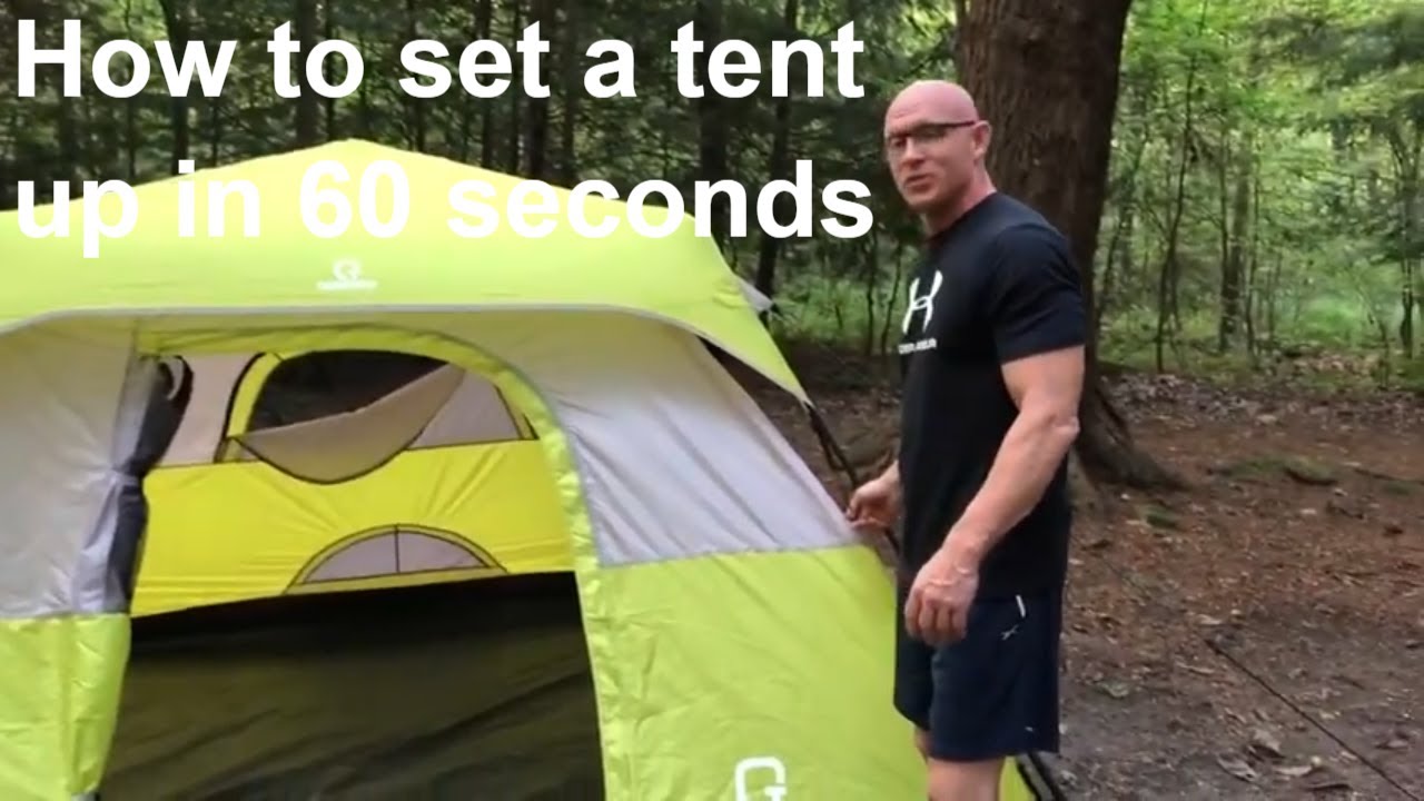 How to set up a Qomotop 6 Person tent in 60 seconds camping tent review