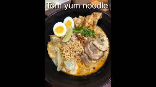 Spicy Tom Yum noodle soup.