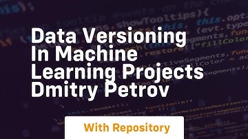 Data versioning in machine learning projects dmitry petrov