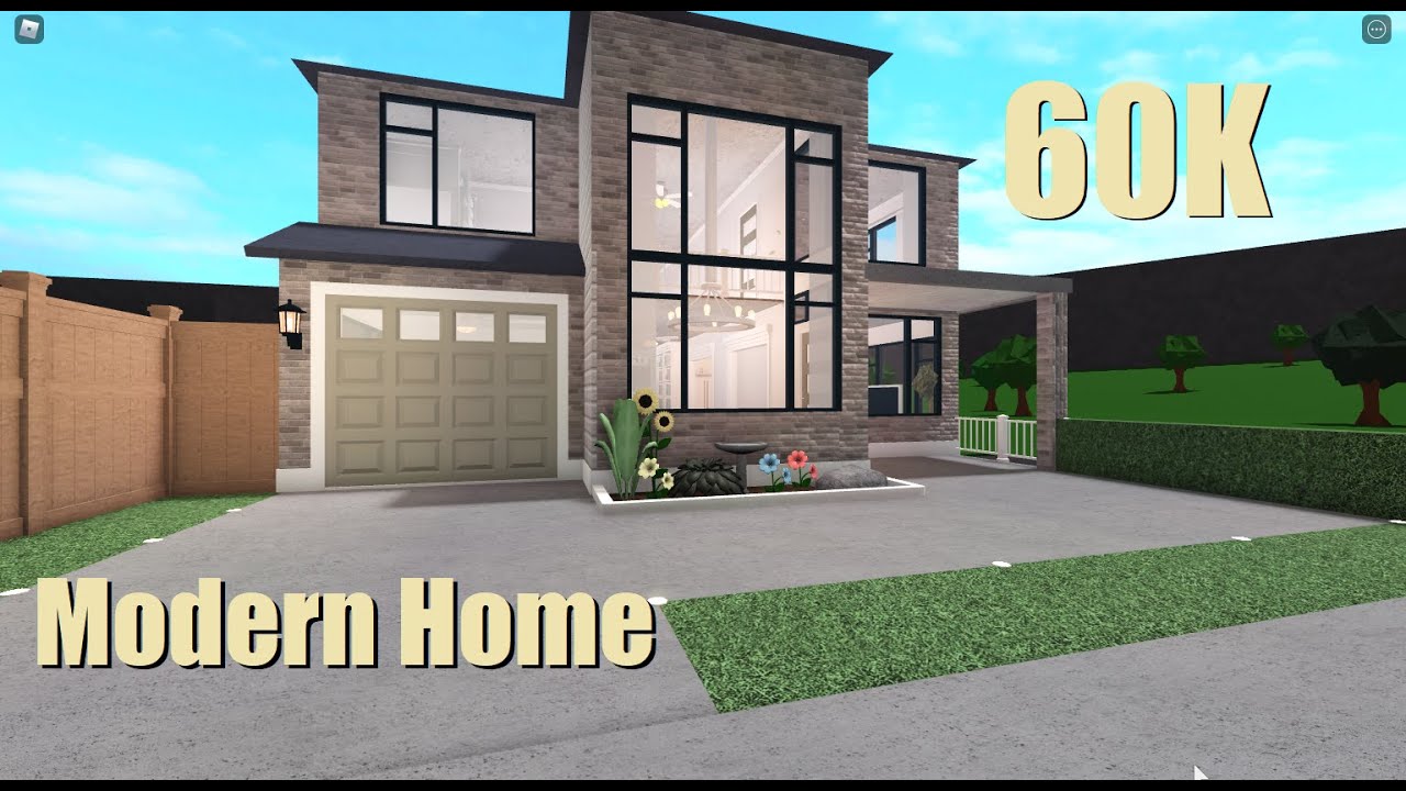 BLOXBURG| 60k Modern Family House | House Build - YouTube