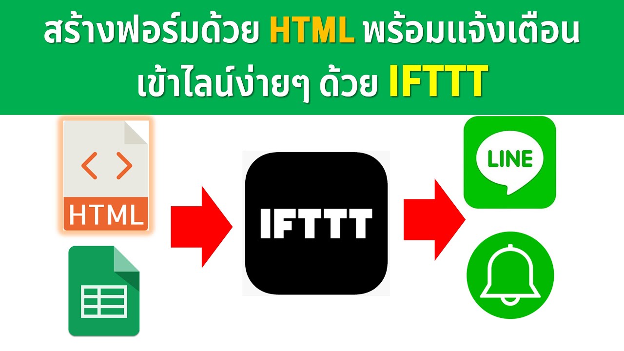 สร้างฟอร์มด้วย HTML แล้วแจ้งเตือนเข้าไลน์ ด้วย IFTTT