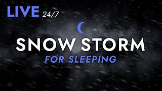 ? Fall Asleep to Snow Storm Sounds for Sleeping - Dimmed Screen | Live Stream - Blizzard Sounds