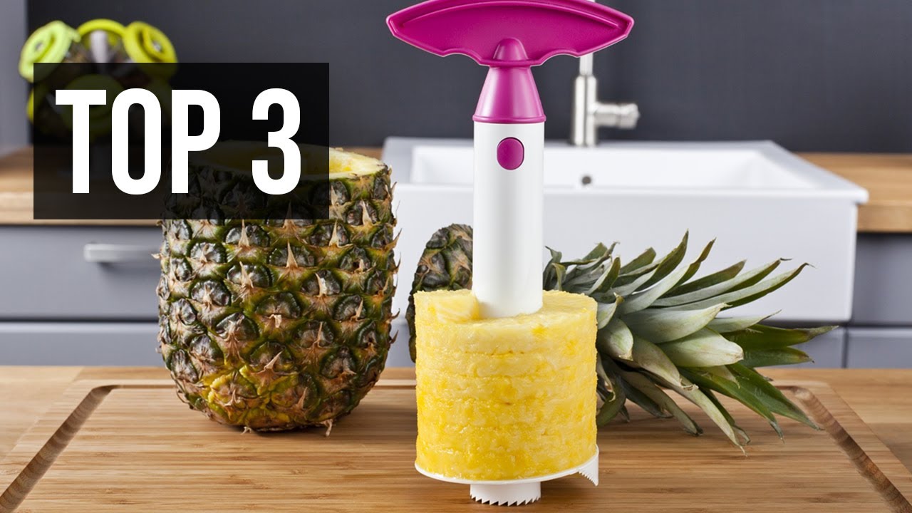 Coupe-ananas en acier inoxydable de qualité alimentaire, outil tout en un,  éplucheur d'ananas avec lame dentelée, pour anneaux de fruits en dés,  facile à nettoyer (jaune) : : Maison