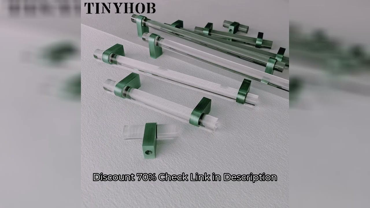 Smoky Gray Acrylic+Brass for Furniture Handles and Knobs Kitchen Doors Cabinet Drawer T Bar Funiture