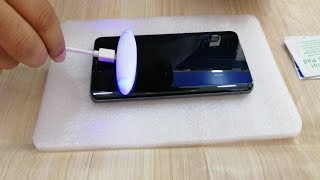 Haw To Use Nano Optics Curved Glass UV Lamp Light Liquid full Glue For  Samsung