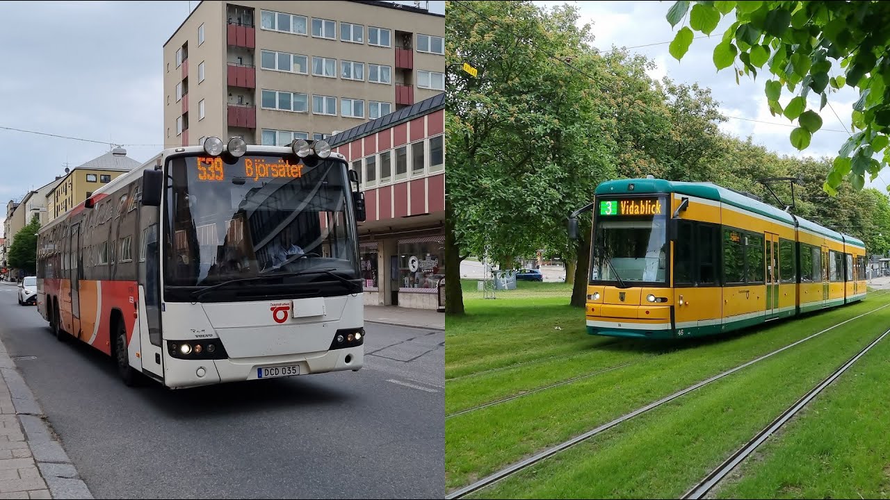 Buses & trams in Östergötland (Linköping, Norrköping & Motala), Sweden - June 2022
