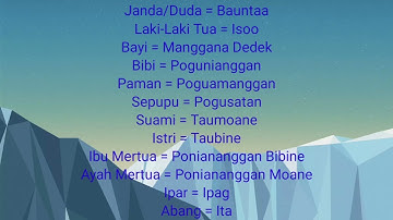 Nama-Nama Anggota keluarga (2) Bahasa Tolitoli